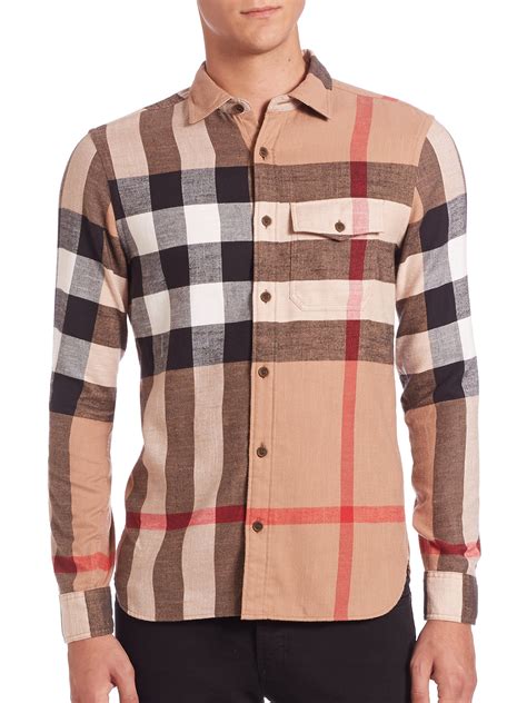 burberry brit check mens shirt|burberry men's shirt on sale.